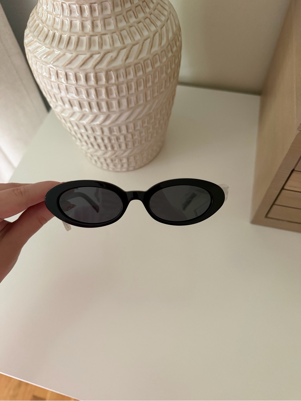 Anthropologie Classic Black Oval Women's Sunglasses